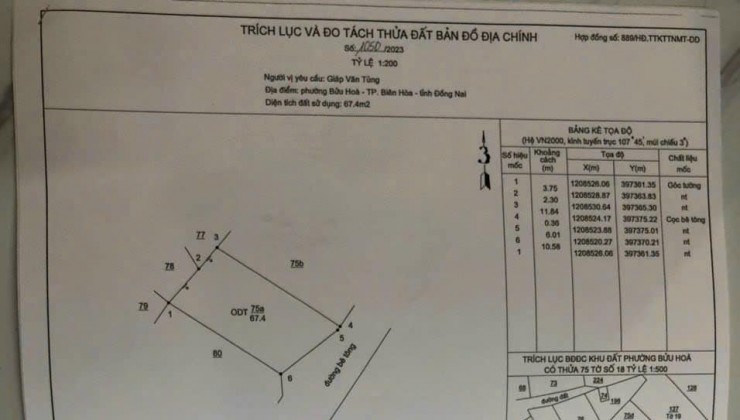 1T8 Bửu Hòa đg 4m ô tô sổ riêng thổ cư còn bớt cho khách thiện chí