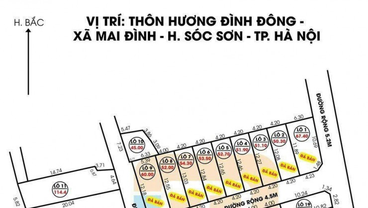 Giảm giá sâu phân lô Hương Đình – Sóc Sơn, cửa KCN Nội Bài cho khách mua sớm. Lh 0981568317