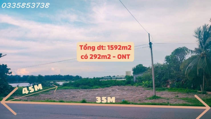 Đất  Tây Ninh Mặt tiền quốc lộ 22B, view sông Vàm Cỏ Rất phù hợp kinh doanh, buôn bán.