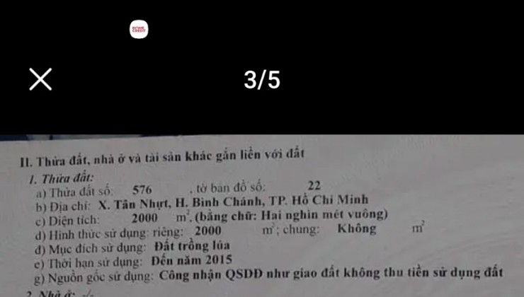 Chính Chủ Cần Bán Lô Đất Vị Trí Đẹp Tại Bình Chánh - Hồ Chí Minh.