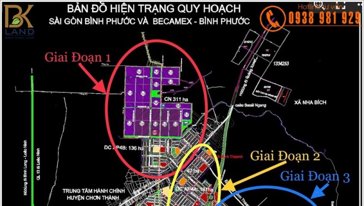 Bán 10ha đất quy hoạch phân lô  phường Minh Long, Thị Xã Chơn Thành, Bình Phước giá 110 tỷ