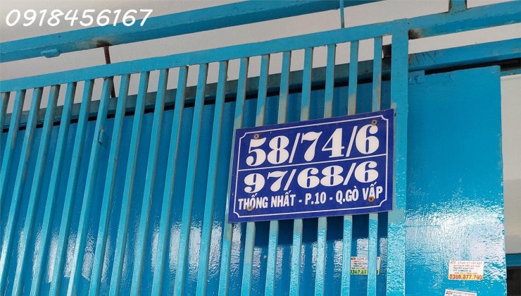 Chính chủ cần cho thuê nhà nguyên căn tại 58/74/6 Thống Nhất, p10, quận Gò Vấp, HCM