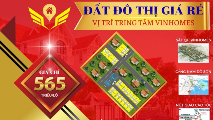Cần bán nhanh lô đất đường oto ngay trug tâm quận Dương Kinh giá cực rẻ 495Tr/Lô gần KDT Vinhomes.