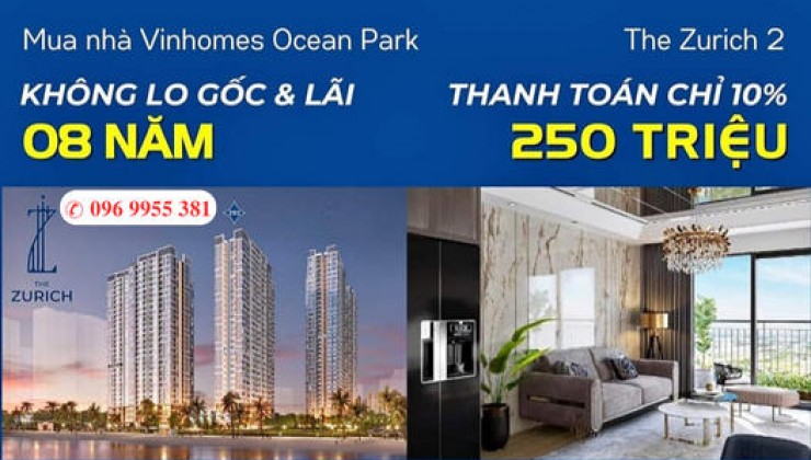 Mở bán tòa căn hộ ZR2 Vinhomes Ocean Park - CSHB khủng - Mua mới CĐT - Miễn lãi tới 8 năm