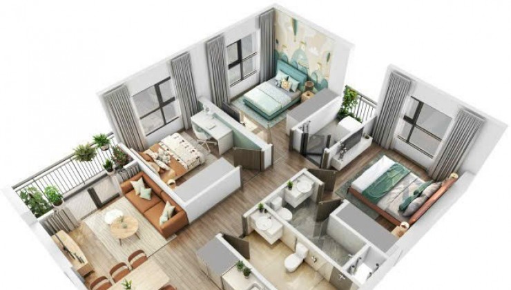 Chỉ 1.05 tỷ sở hữu căn hộ 3PN (góc)  75m2 Vinhomes Smart City, nhận nhà 2024