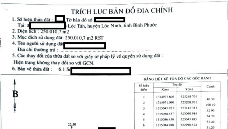 BÁN DỰ ÁN TRANG TRẠI 25HA/20 TỈ/LỘC TẤN/LỘC NINH, BP