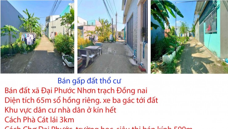 Bán đất xã Đại Phước Nhơn trạch Đồng nai, cách phà cát lái 2km, giá 1 tỷ 90 triệu