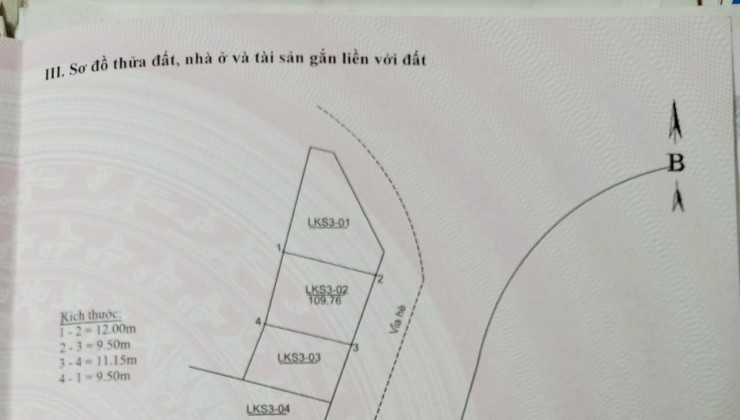 BÁN ĐẤT ĐẤU GIÁ THANH AM THƯỢNG THANH, LONG BIÊN. VỈA HÈ, KD. DT110m, MT9.5m. 15 tỷ