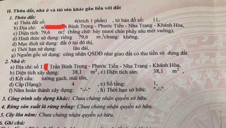 Chủ gửi bán căn nhà cấp 4 còn mới ngay khu bàn cờ TTTP Nha Trang.