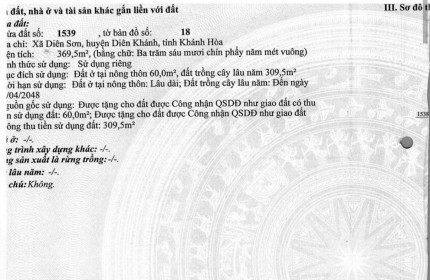 Dân Bán Gấp gồng không nổi Ngân Hàng bán đổ tháo, ngay khu Dân Cư đông đúc Diên Sơn,Diên Khánh ,Khánh Hòa .Nằm vị tri góc 2 mặt tiền rộng rãi.Diện