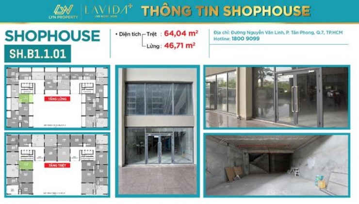 Cần cho thuê shophouse kinh doanh tại dự án Lavida Plus quận 7, 105m2 giá thuê 50,4tr