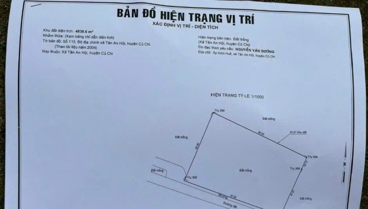 Đất vườn tại QH khu dân cư nhánh kênh 8 ấp xóm Huế - xã tân an hội - huyện củ Chi - TPHCM