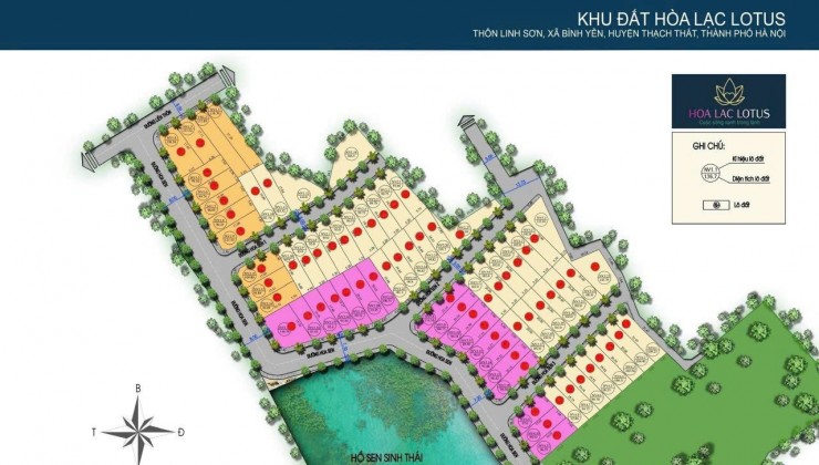 Chính chủ gửi bán lô đất 103,5m2, mặt tiền 5m, nở hậu, Hướng Đông Nam  Hồ Sen LoTust Linh Sơn 0985019591 Em Hằng