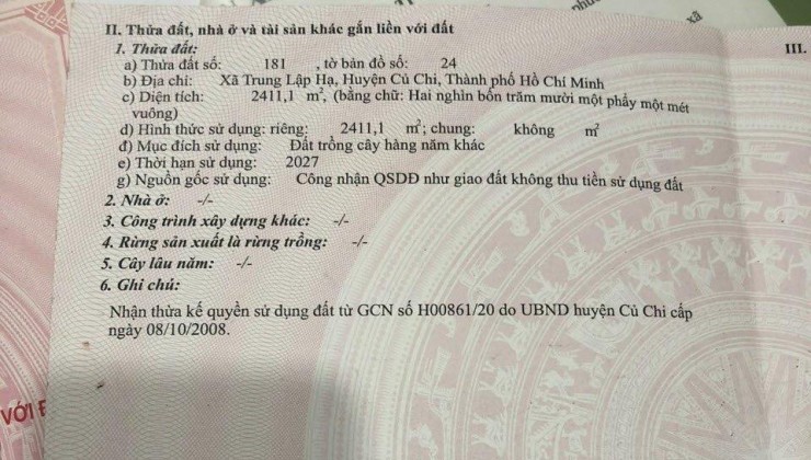 Cần bán gấp trong 3 ngày lô đất toạ lạc tại xã trung lập hạ, củ chi, HCM