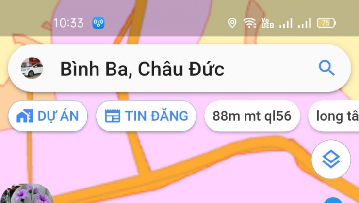 Chủ cần bán 1 mẩu 4 bình ba ,phủ hồng , 300 thổ cư , 55m mặt tiền đường nhựa