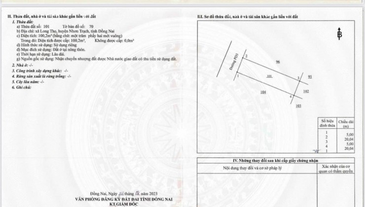 Cần bán đất nền XDHN Nhơn Trạch đường lộ giới 12m và 17m giá tốt đầu tư