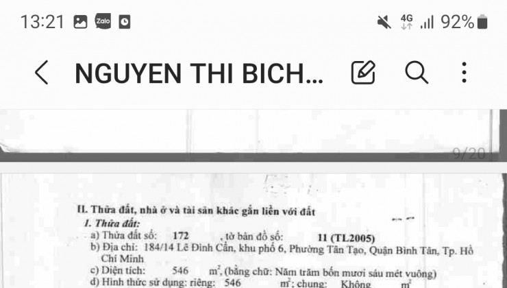 Chính chủ cần bán nhà tại 184/14 đường Đường Lê Đình Cẩn, Phường Tân Tạo, Bình Tân, Hồ Chí Minh.