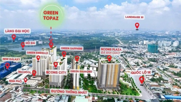 Bán lỗ căn góc 58m2 dự án Bcons City - Green Topaz, Đường Thống Nhất, khu phố Bình Thắng, Phường Đông Hòa, Thành phố Dĩ An, Bình Dương