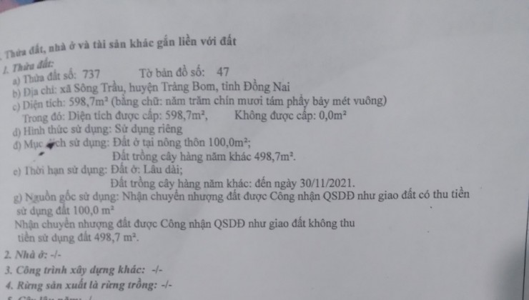 ❌ CHÍNH CHỦ CẦN BÁN NHÀ CẤP 4 XÃ SÔNG TRẦU, HUYỆN TRẢNG BOM,TỈNH ĐỒNG NAI