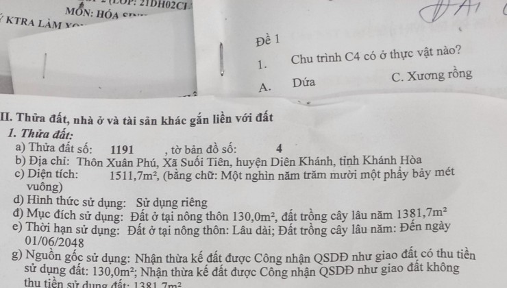 Suối hiệp vừa nhà vừa đất 139m ngang 15m tặng nhà cấp 4 mới xây được 1 năm