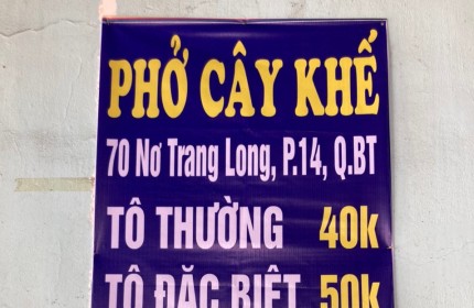 SANG QUÁN PHỞ HOẶC CHO THUÊ QUẬN BÌNH THẠNH – TP HỒ CHÍ MINH