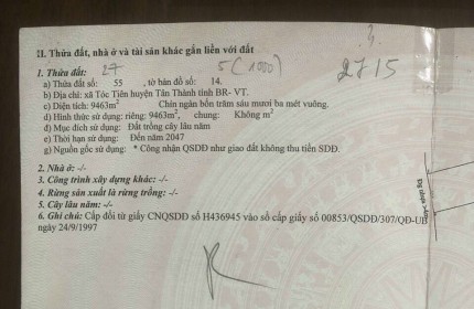 Hiện đường nhựa nóng thông ( gần ngã Ba Tóc Tiên- Hắc Dịch).Giá 18 tỷ (TL) Địa chỉ: Tóc Tiên, thị xã Phú Mỹ, Bà Rịa Vũng Tàu.