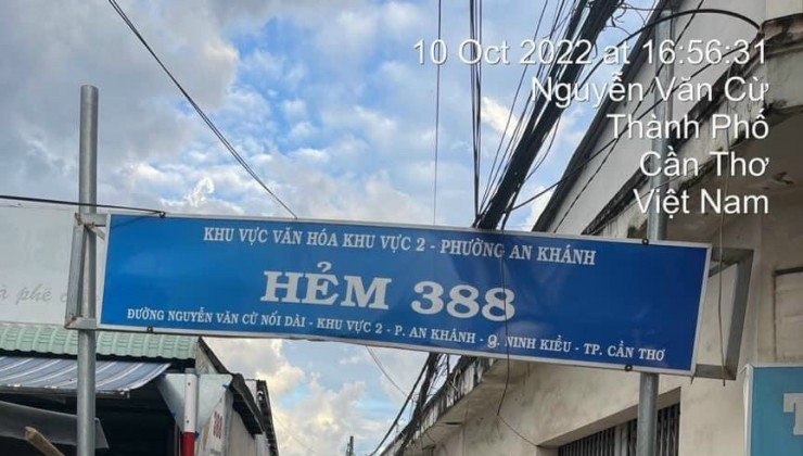 BÁN NHÀ TRỤC CHÍNH HẺM 388 NGUYỄN VĂN CỪ, AN KHÁNH, NINH KIỀU, CẦN THƠ