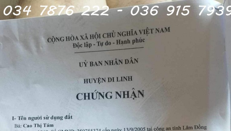 CHÍNH CHỦ BÁN GẤP LÔ ĐẤT MẶT TIỀN VỊ TRÍ ĐẸP Tại QL20, Tam Bố, Di Linh, Lâm Đồng