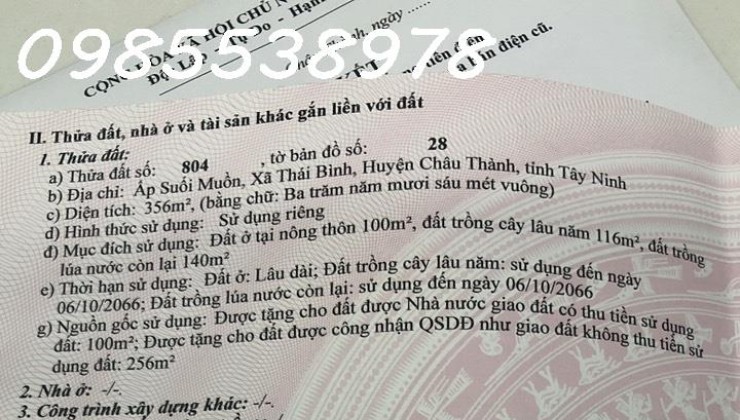 CHÍNH CHỦ BÁN GẤP 02 LÔ ĐẤT VỊ TRÍ ĐẸP Tại Tây Ninh