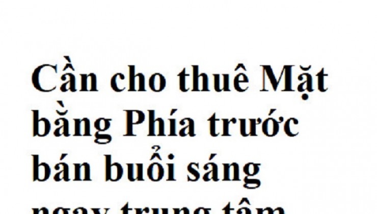 Cần cho thuê Mặt bằng Phía trước bán buổi sáng ngay trung tâm Quận 8