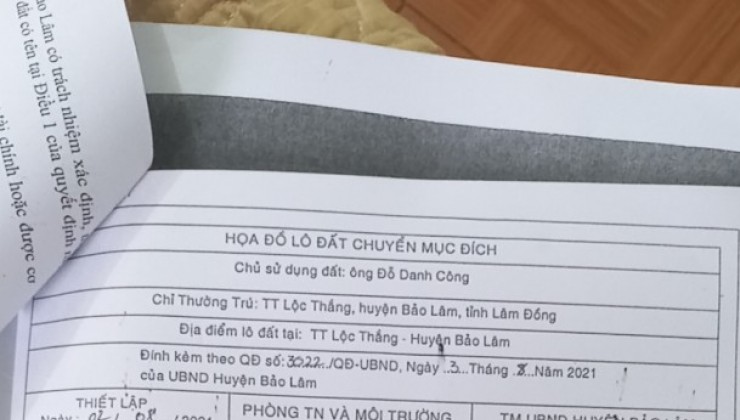 Cần Bán Lô Đất Đẹp Tại Đường Hàm Nghi, TT Lộc Thắng, Huyện Bảo Lâm, Lâm Đồng