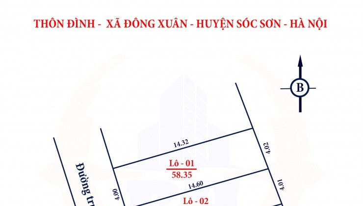 Hàng nóng f0 chính chủ nhờ bán 58m2 Thôn Đình,Đông Xuân,Sóc Sơn,Hà Nội(đường ô tô )
Thông tin:
-Diện tích 58m,mặt tiền=hậu rộng 4m.(ngõ thông rộng