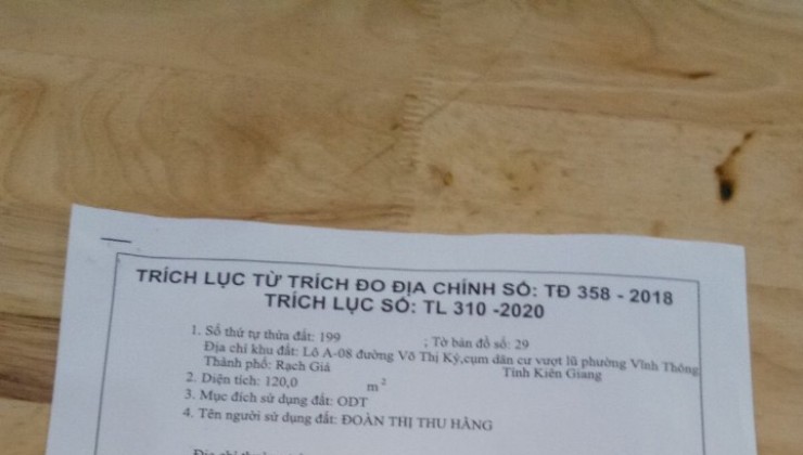 + CHÍNH CHỦ BÁN NHÀ ĐẤT MẶT TIỀN ĐƯỜNG VÕ THỊ KỶ, P. VĨNH THÔNG, RẠCH GIÁ, KIÊN GIANG