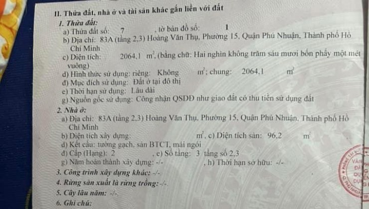 Nhà Đẹp- Giá Tốt- Chính Chủ Cần Bán Căn Nhà Vị Trí Đẹp Tại Quận Phú Nhuận, TPHCM