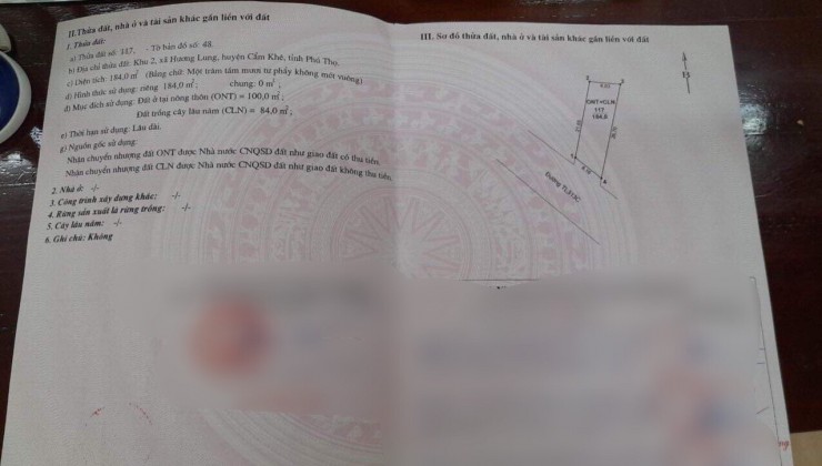 + CHÍNH CHỦ BÁN NHANH NHÀ ĐẤT MẶT TIỀN KHU 2, XÃ HƯƠNG LUNG, HUYỆN CẨM KHÊ, PHÚ THỌ - LIÊN HỆ: 0356939223