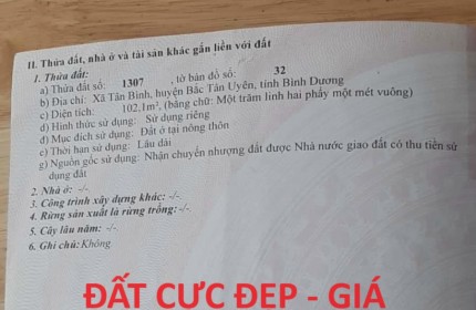 ĐẤT CỰC ĐẸP - GIÁ SIÊU RẺ Tại Xã Tân Bình, Bắc Tân Uyên, Bình Dương