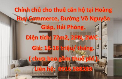 Chính chủ cho thuê căn hộ tại Hoàng Huy Commerce, Đường Võ Nguyên Giáp, Hải Phòng.