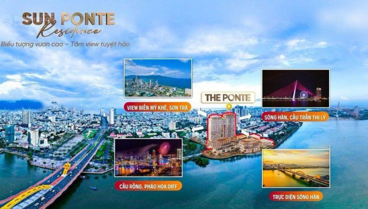 Siêu cấp Sun Ponte biểu tượng mới Đà Thành, vị trí vàng cầu rồng, view biển, booking ck thẳng 1%