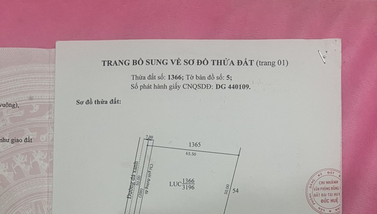 HOT !!! Bán Đất Đẹp - Vị Trí Đắc Địa Tại Ấp 2, Xã Mỹ Quý Tây, Huyện Đức Huệ, Long An