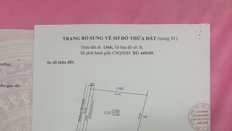 Bán Gấp Đất Đẹp - Tại Ấp 2, Xã Mỹ Quý Tây, Huyện Đức Huệ, Long An