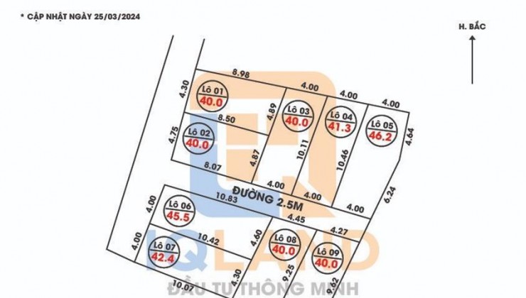 ôtô chạy vòng quanh 61m trục chính ra bìa làng tại ĐÔng Lai-Quang Tiến giá hơn 10tr/m.