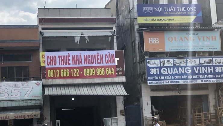 Cho thuê nhà nguyên căn MẶT TIỀN tại 359 Bạch Đằng, P15, Quận Bình Thạnh