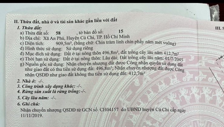 ĐÁT 2 MT NGAY NGÃ TƯ AN PHÚ - CỦ CHI