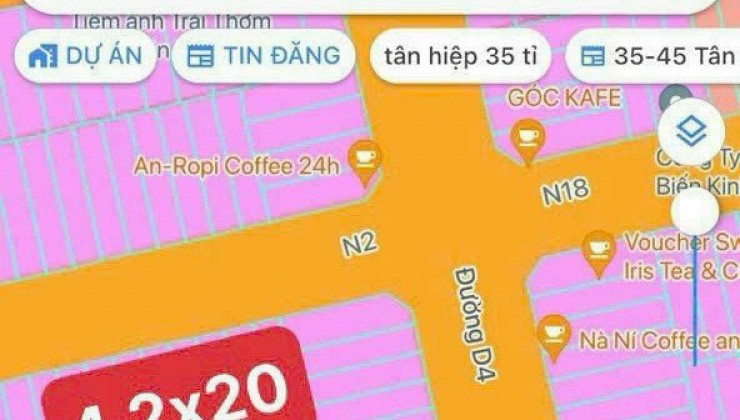 Bán lô đất đường N3 gần trục D4 khu D2D Thống Nhất chỉ 6tỷ2