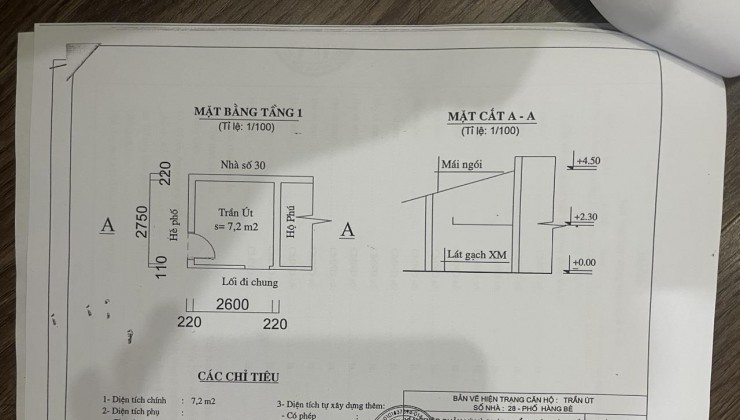 BÁN GẤP Nhà Mặt Tiền Phố Hàng Bè, Q. Hoàn Kiếm, Hà Nội