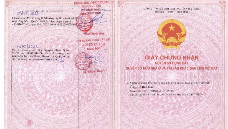 **CHÍNH CHỦ BÁN ĐẤT XÃ TRUNG AN - HUYỆN CỦ CHI - TP. HỒ CHÍ MINH**