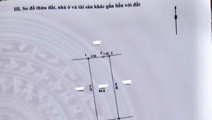 Chỉ hơn 900 triệu có ngay lô đất đẹp sát vách khu CNC Hòa Lạc . Diện tích 65m vuông đường oto vào tận đất lh 0985019591 Em Hằng