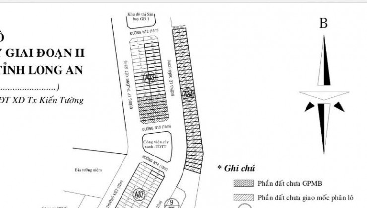 CHÍNH CHỦ Bán 2 Lô Góc Bo Liền Kề -  Đất Tại Phường 1, Trung Tâm TX Kiến Tường, Long An.