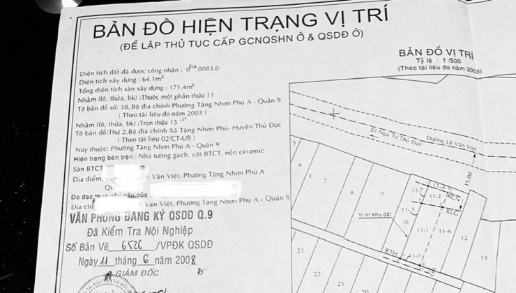 CHÍNH CHỦ CÓ NHÀ Mặt TIỀN  CẦN BÁN TẠI TP Thủ Đức