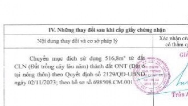 Bán đất Ninh Bình tx Ninh Hoà cạnh Nam Vân Phong 516m2 giá 1.9 triệu/m2